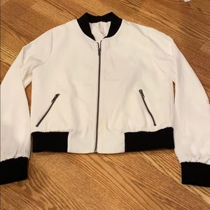 Mural white bomber jacket (size XS)